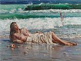 Guan zeju nude on the beach painting